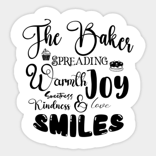 The Baker Spreading Love Dark Font Sticker